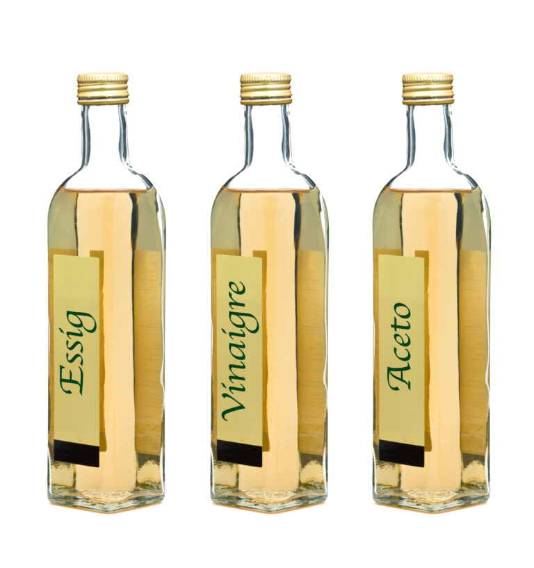 Essig in Glasflasche